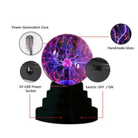 Magic Plasma Ball Lamp Touch Glass LED Night Light For Kids Bedroom