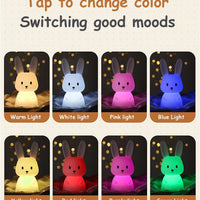 Animal Cartoon Silicone Led Lamp Dimmable USB Rechargeable For Kids