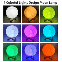 Battery Powered With Stand Starry Moon Led Lamp For Kids Bedroom