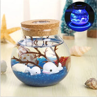 Novelty RGB LED Sea Fish Stone Ocean Bottle Night Lights For Kids