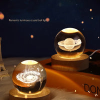 Crystal Colorful Saturn Solar System 3D Moon Table Lamp for Kids