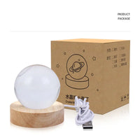 USB Night Light LED Crystal Ball 3D Galaxy Table Lamp for Kids