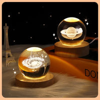 Crystal Colorful Saturn Solar System 3D Moon Table Lamp for Kids