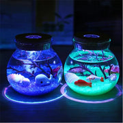 Novelty RGB LED Sea Fish Stone Ocean Bottle Night Lights For Kids