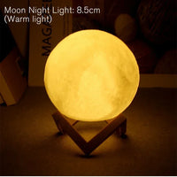 Battery Powered With Stand Starry Moon Led Lamp For Kids Bedroom