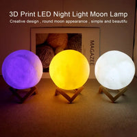 Battery Powered With Stand Starry Moon Led Lamp For Kids Bedroom