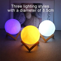 Battery Powered With Stand Starry Moon Led Lamp For Kids Bedroom