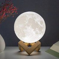 Battery Powered With Stand Starry Moon Led Lamp For Kids Bedroom