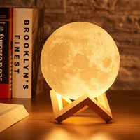 Battery Powered With Stand Starry Moon Led Lamp For Kids Bedroom