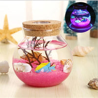 Novelty RGB LED Sea Fish Stone Ocean Bottle Night Lights For Kids