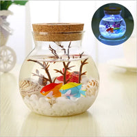 Novelty RGB LED Sea Fish Stone Ocean Bottle Night Lights For Kids