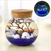 Novelty RGB LED Sea Fish Stone Ocean Bottle Night Lights For Kids