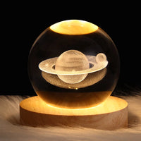 USB Night Light LED Crystal Ball 3D Galaxy Table Lamp for Kids