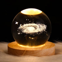 USB Night Light LED Crystal Ball 3D Galaxy Table Lamp for Kids