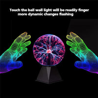 Magic Plasma Ball Lamp Touch Glass LED Night Light For Kids Bedroom