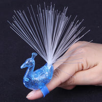 5 Pcs Flashing Finger Peacock Fiber Optic Light Glowing Screen Light For Kids